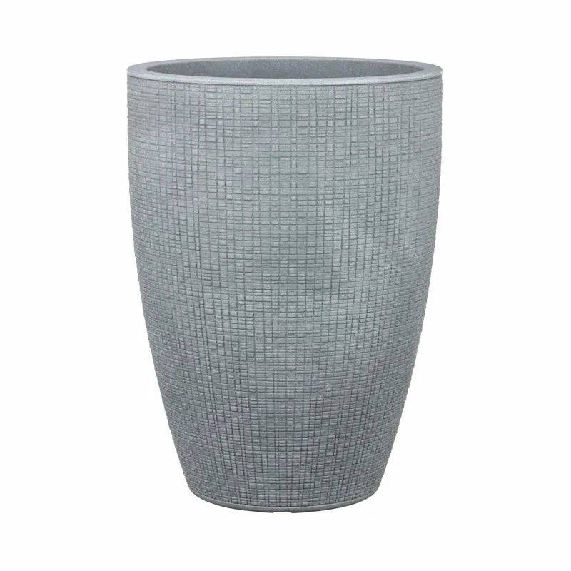 Apta 30cm grey high Weben planter by Apta Vatre Terracotta Ltd, featuring a tall, textured terracotta design for indoor or outdoor use.