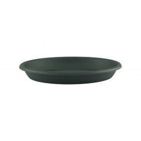 Round Saucer 9.5cm Dark Green - Mill Race Garden Centre