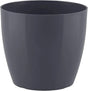 San Remo Pot Glossy 16cm Anthracite - Mill Race Garden Centre