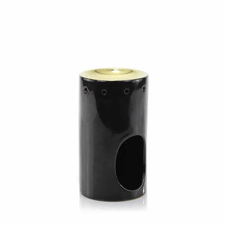 A&B Ceramic Oil Burner Tower Black & Gold - Mill Race Garden Centre