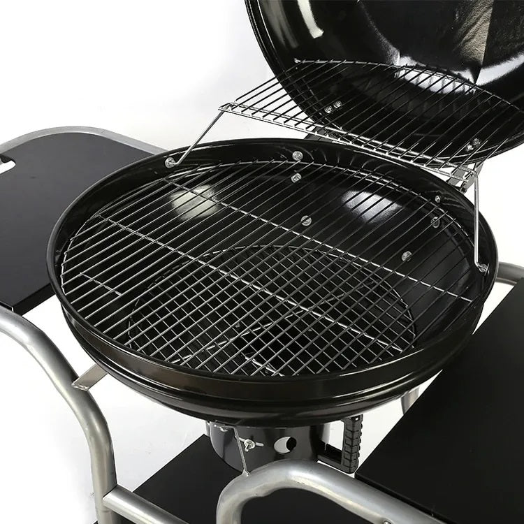 Atom Grills 22" Kettle Charcoal BBQ Grill With Side Shelves - Mill Race Garden Centre