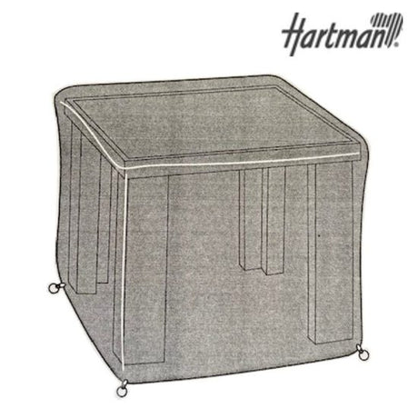Hartman Cosmopolitan side table cover showing a protective fabric cover with a subtle texture designed for outdoor furniture.
