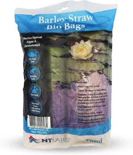 NT Labs Pond Barley Straw Bio Bags Twin Pack - Mill Race Garden Centre