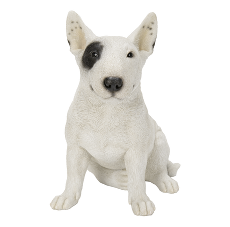 Vivid Arts Real Life Black and White Bull Terrier Resin Ornament - Mill Race Garden Centre