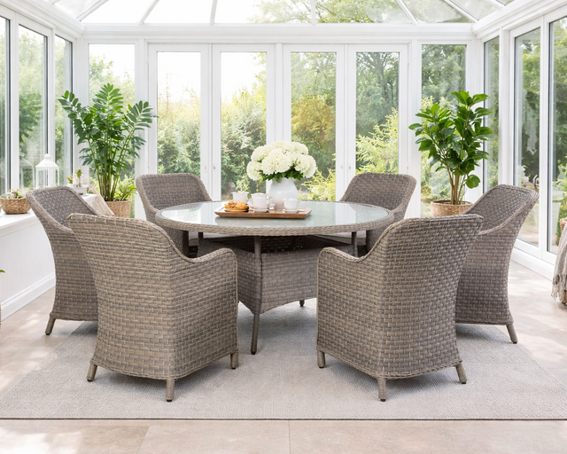 Kettler Charlbury Signature 6 Seat Round Dining Set - Mill Race Garden Centre