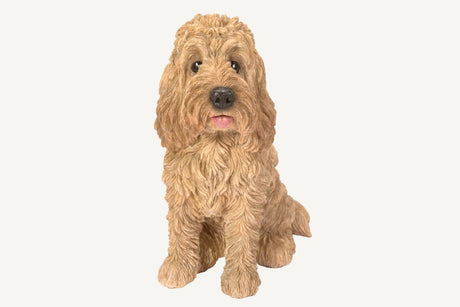Real Life Sitting Golden Cockapoo Size D by Vivid Arts - Mill Race Garden Centre