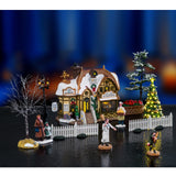 Lemax illuminated Devaney's Bakery set with adaptor, white Christmas village house, part of Lemax Christmas village collection.