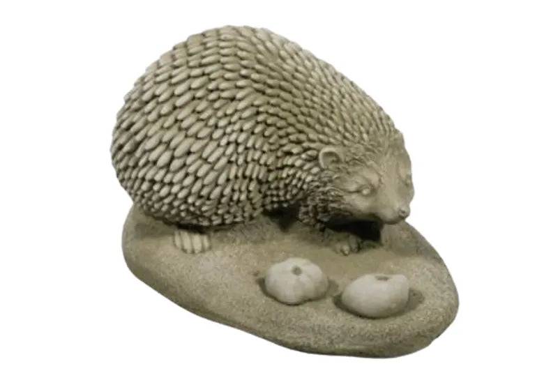 Melmar Stone Sherwood Green Hedgehog with Apple Garden Ornament