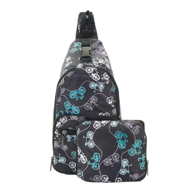 Eco Chic Lightweight Black Foldable Bikes Crossbody Bag - Mill Race Garden Centre