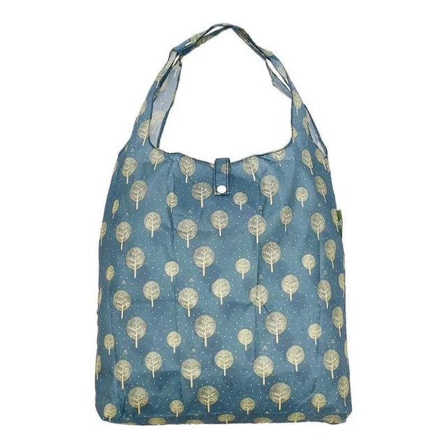 Eco Chic Lightweight Blue Foldable Reusable Shopping Bag Tree of Life - Mill Race Garden Centre