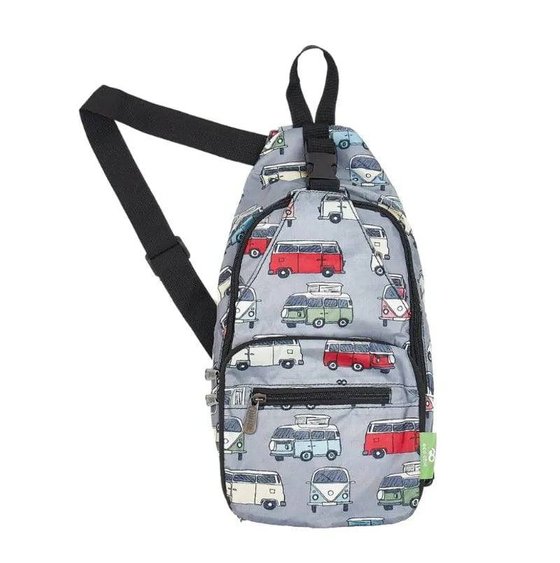 Eco Chic Lightweight Foldable Crossbody Grey Campervan Bag - Mill Race Garden Centre