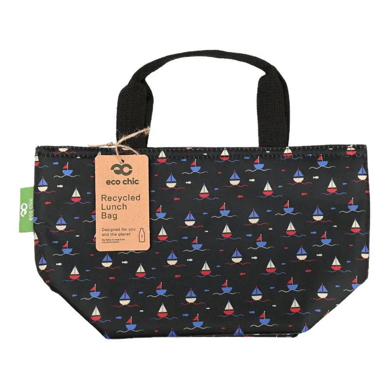 Eco Chic Navy Lightweight Foldable Lunch Bag Yachts - Mill Race Garden Centre