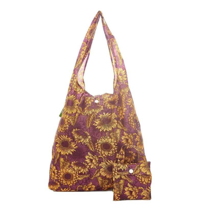 Eco Chic Sunflower Lightweight Foldable Purple Reusable Shopping Bag - Mill Race Garden Centre