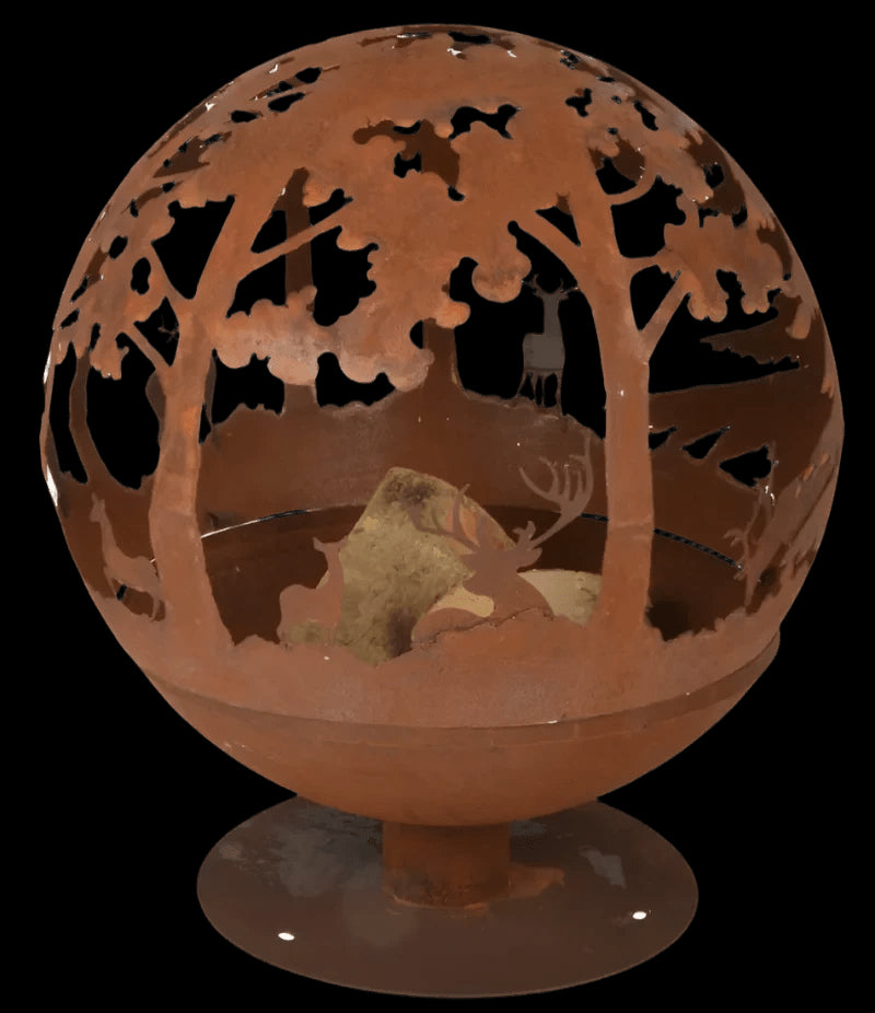 Fallen Fruits Laser Cut Woodland Fire Pit Globe - Mill Race Garden Centre