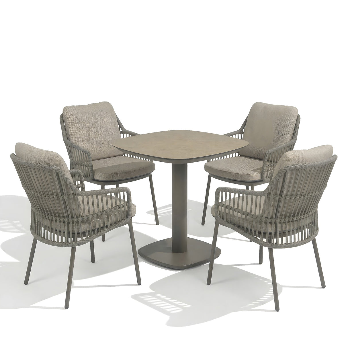 4 Seasons Outdoor Alicante Dining Set with Manolo 75cm Square Dining Table