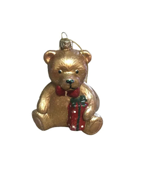 Festive Production 9cm Gold Bear Christmas Tree Hanging Decoration - Mill Race Garden Centre