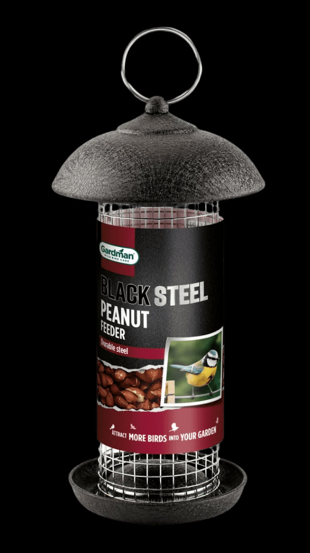 Gardman Black Steel Peanut Feeder - Mill Race Garden Centre