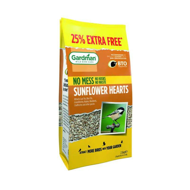 Gardman Sunflower Hearts 2.5kg + 25 Free of Charge - Mill Race Garden Centre