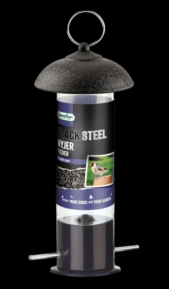 Gardman Wild Bird Black Steel Nyjer Feeder - Mill Race Garden Centre