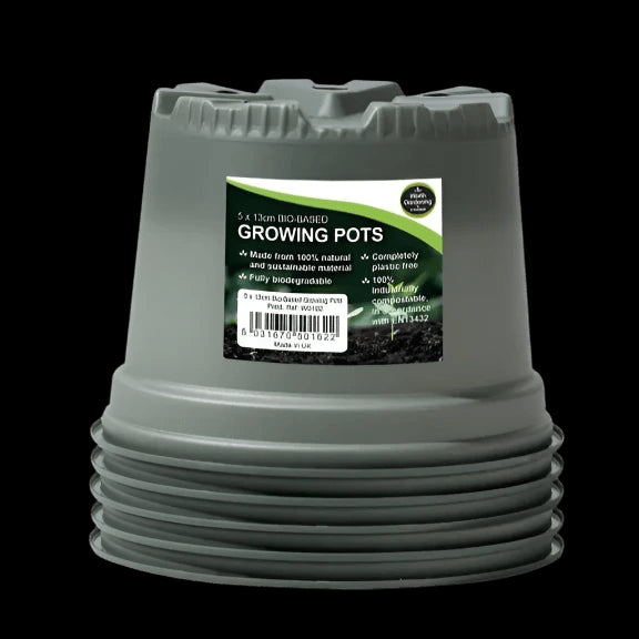 5pk Bio-Based Growing Pots 13cm by Garland Products - Mill Race Garden Centre