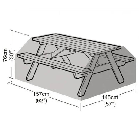 6 Seater Picnic Table Cover Black - Mill Race Garden Centre