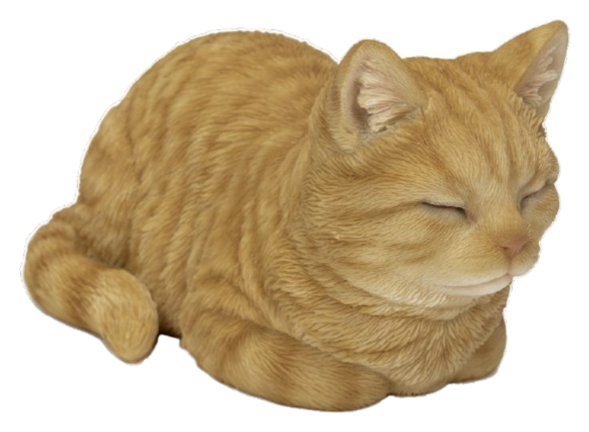 Real Life Dreaming Ginger Cat ornament by Vivid Arts, a detailed resin sculpture showcasing a realistic ginger cat sitting.