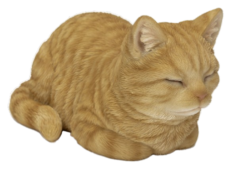 Real Life Dreaming Ginger Cat ornament by Vivid Arts, a detailed resin sculpture showcasing a realistic ginger cat sitting.
