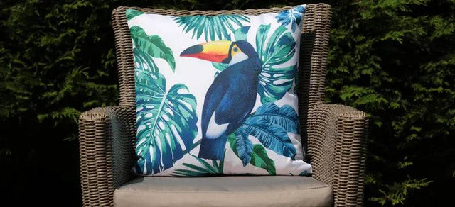 Katie Blake Enchanting Scatter Cushions Toucan Paradise - Mill Race Garden Centre