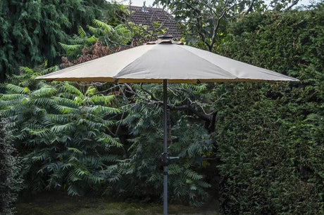 Sturdi Parasol Alu Taupe 2.7m LED Lights - Mill Race Garden Centre