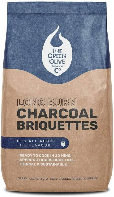 Charcoal Briquettes 4kg by The Green Olive Firewood Company - Mill Race Garden Centre