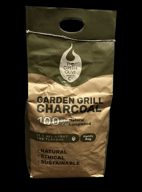 Garden Grill Lumpwood Charcoal Handy Bag 3kg by Green Olive Firewood Company - Mill Race Garden Centre