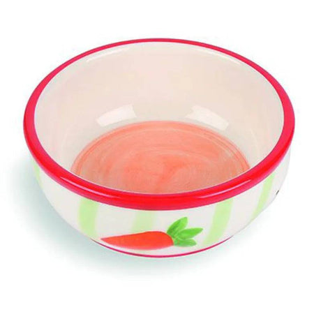 Rabbit Carrot Stripe Pet Bowl - Mill Race Garden Centre