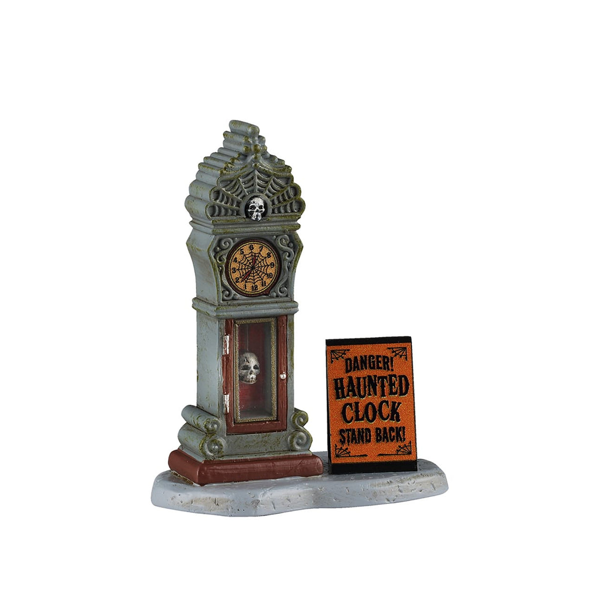 Lemax Spooky Town Haunted Clock quarantine accessory with eerie clock and spooky details for Halloween village display.