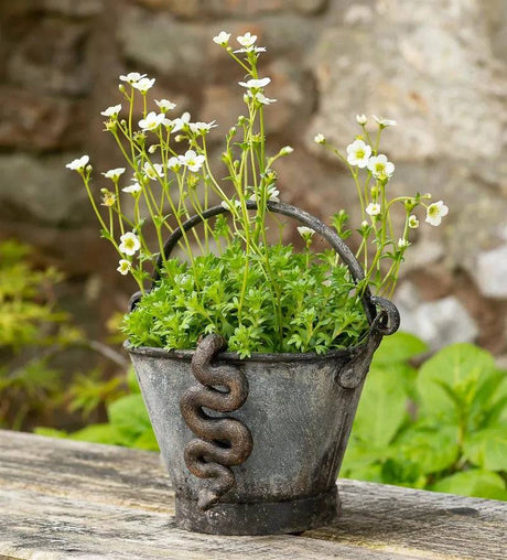 Pot Buddy Antique Bronze Snake - Mill Race Garden Centre