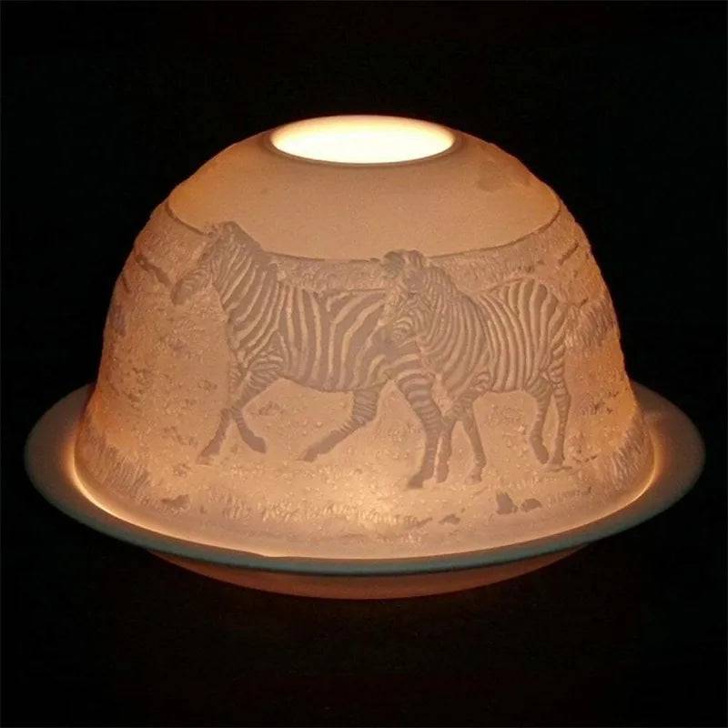 Nordic Lights Candle Shade Zebra - Mill Race Garden Centre