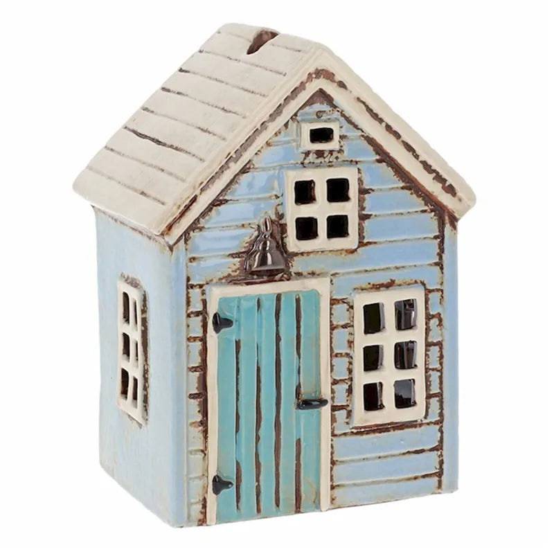 Village Pottery Holiday House Blue Tealight - Mill Race Garden Centre