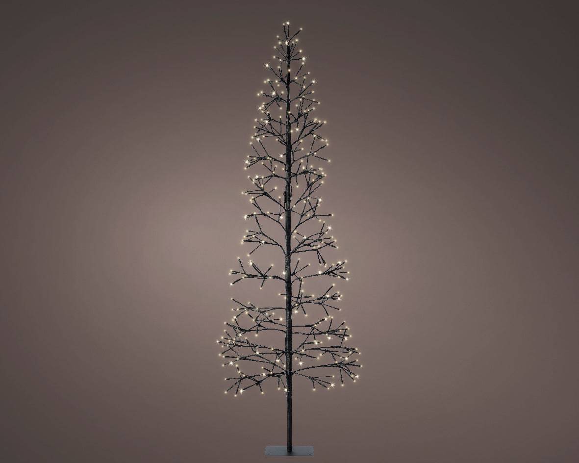 1.8m Black Solar Warm White LED Twinkle Tree by Lumineo