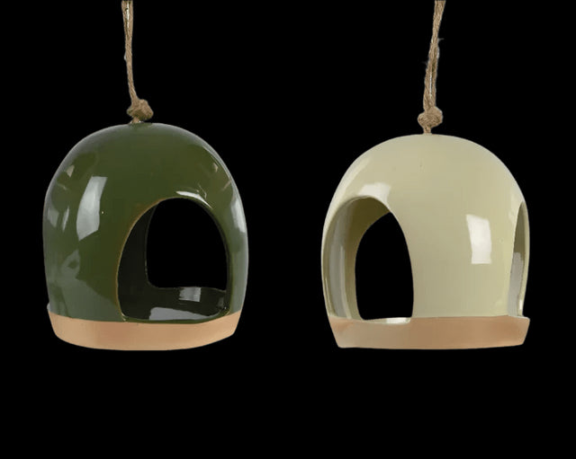 12cm Ceramic Dome Birdfeeder Assorted by Kaemingk - Mill Race Garden Centre