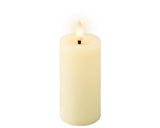 12cm Wick Flat Top Wax LED Cream Candle by Lumineo