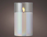 17.5cm LED Glass Wick Candle with Flame Effect by Lumineo