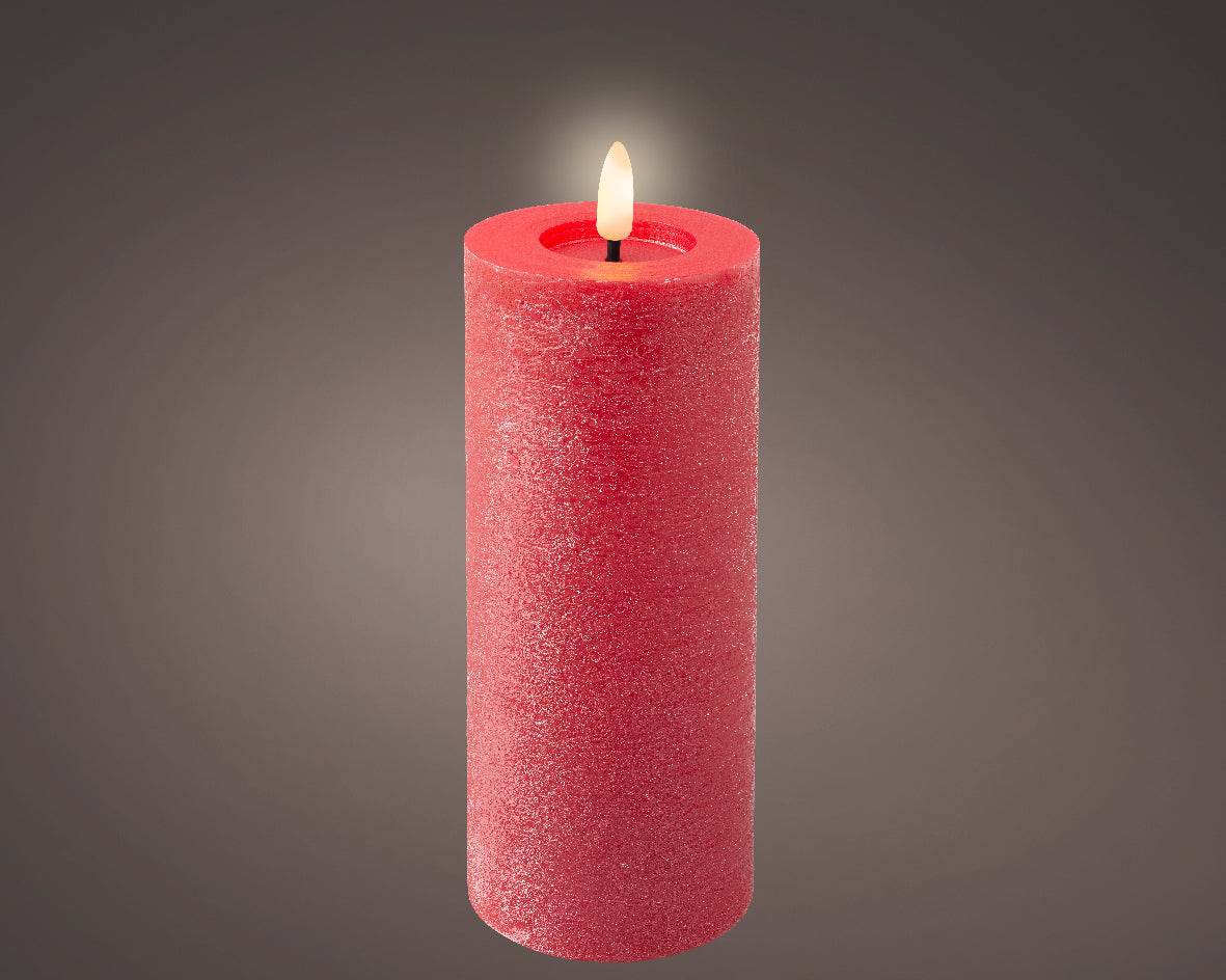 19cm LED Red Wick Candle by Lumineo