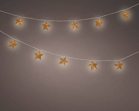 225cm LED Star Decoration Paper String Lights by Lumineo - Mill Race Garden Centre