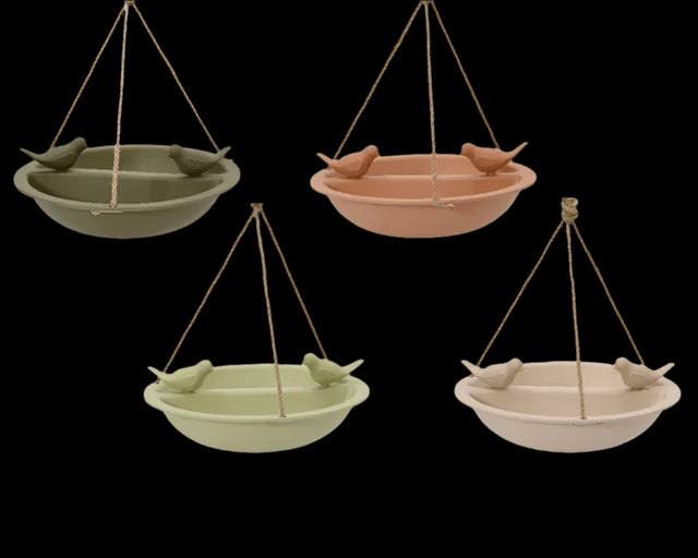 27cm Bamboo Fiber with 2 Birds Birdfeeder Assorted by Kaemingk - Mill Race Garden Centre