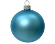 6cm Glass Matt Sugar Blue Baubles Pack of 6 by Kaemingk - Mill Race Garden Centre