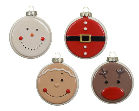 8.5cm Glass Shiny Enamel Disc Bauble Assorted by Kaemingk - Mill Race Garden Centre