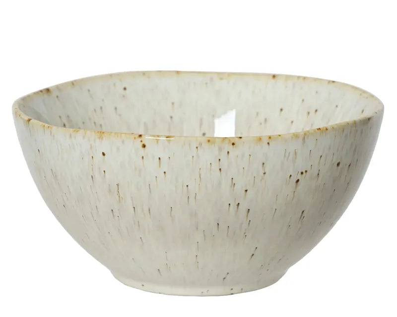 Bowl 15cm Stoneware Round Reactive Glaze Sand Color - Mill Race Garden Centre