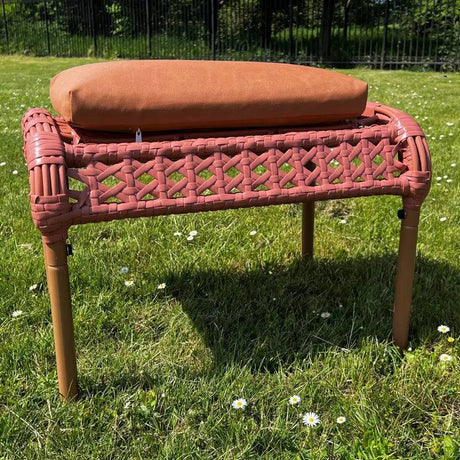 Castel Wicker Foot Stool Terracotta - Mill Race Garden Centre