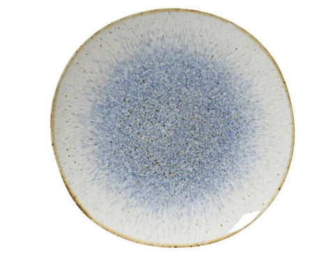 Dinner Plate 27cm Stoneware Round Reactive Glaze Blue - Mill Race Garden Centre