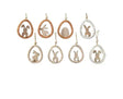 Easter wooden egg hanger with bunny and pompom, featuring 8 assorted designs, from Kaemingk B.V, perfect for holiday decor.