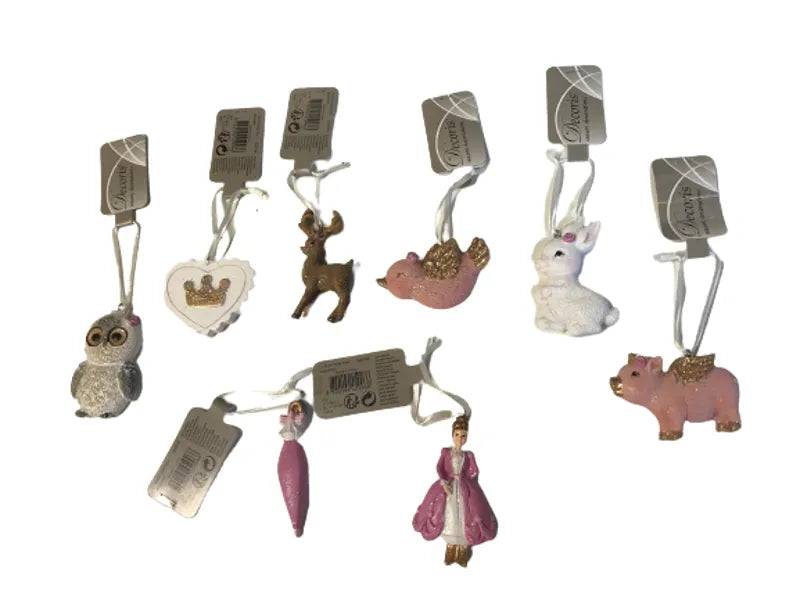 Figures with Glitter Hanging Christmas Tree Decoration by Kaemingk - Mill Race Garden Centre